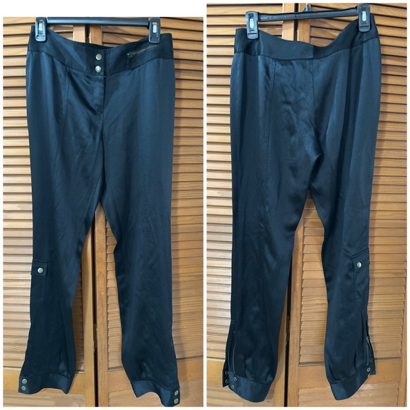 Express Y2K 100% silk black cargo jogger - Picture 2 of 8